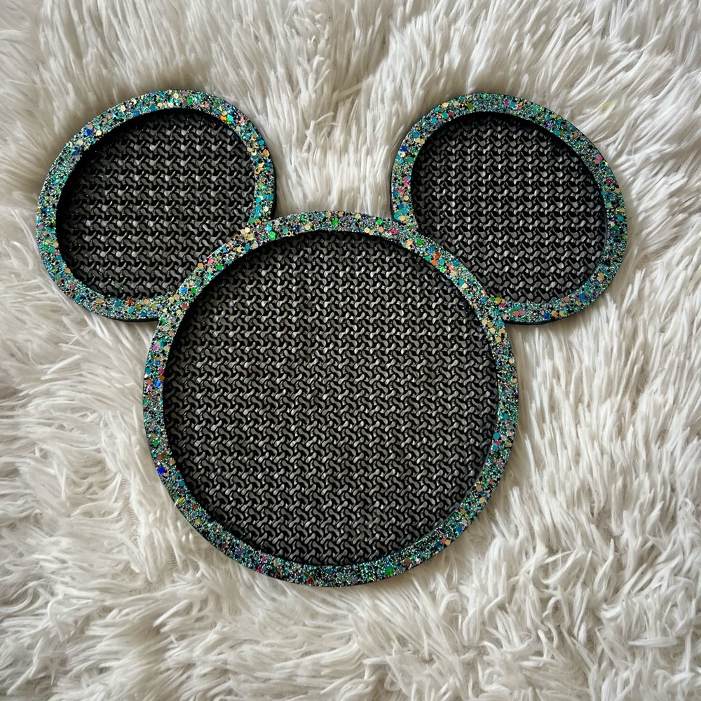 Black Glitter Disney Mickey Mouse inspired 3D printed pin board.
